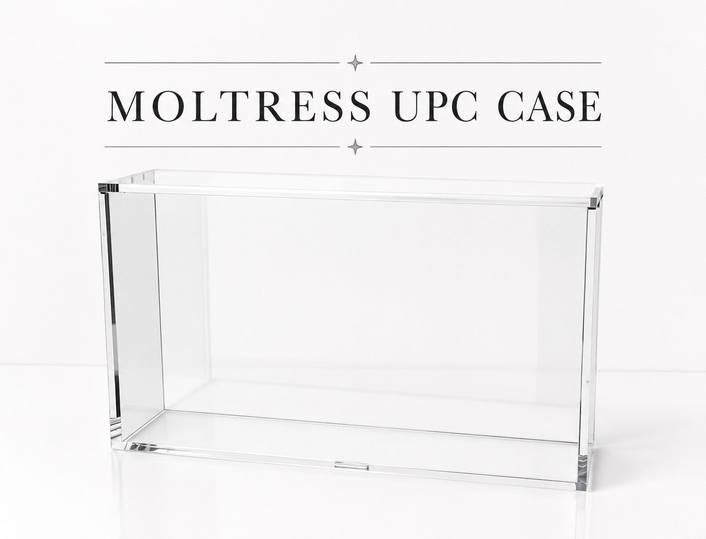 Team Rocket Moltres UPC acrylic display case – side angle view