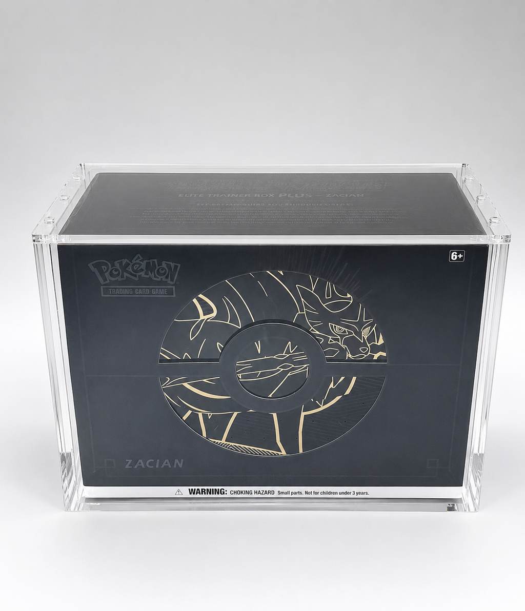 Acrylic Display Case Compatible with Zacian & Zamazenta Oversized ETB  – UV Protected Case premium display case