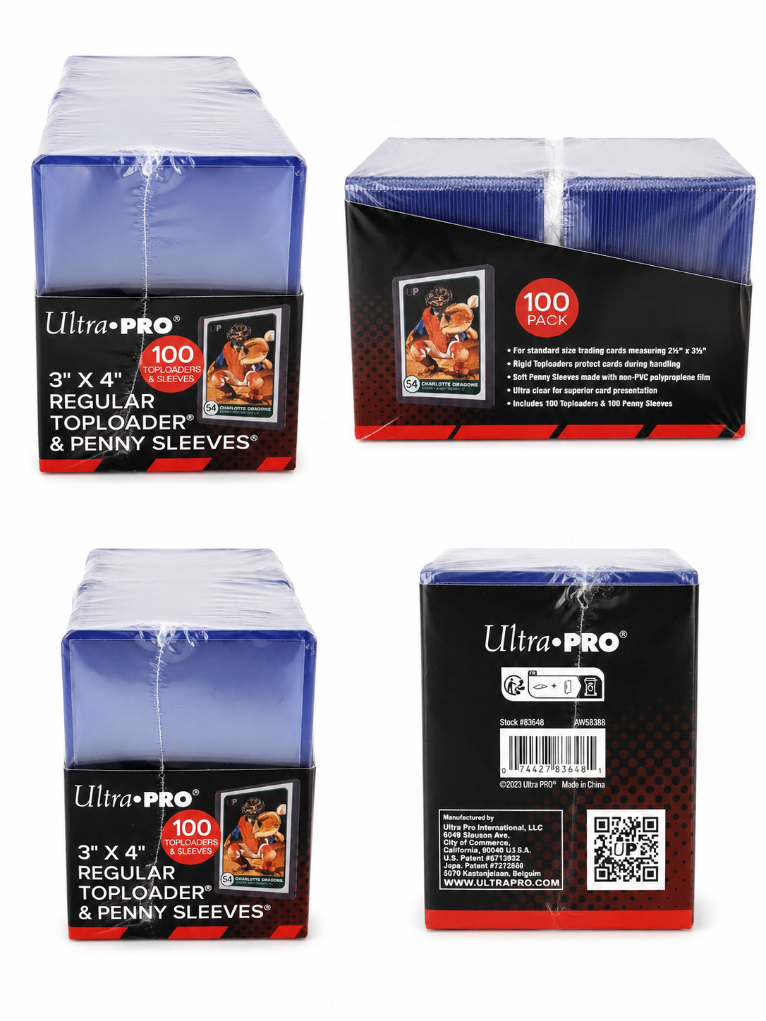 Ultra Pro 100 Top Loaders & 100 Penny Sleeves - Fits Pokemon, Magic, Sports