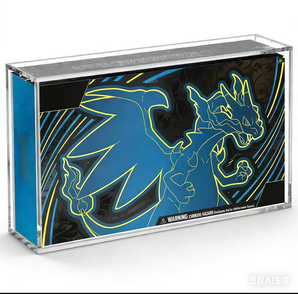 Acrylic Display Case Compatible with Mega Zard X UPC – UV Protected Magnetic Case