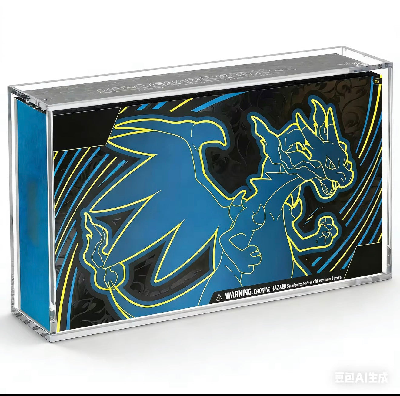 Acrylic Display Case Compatible with Mega Zard X UPC – UV Protected Magnetic Case