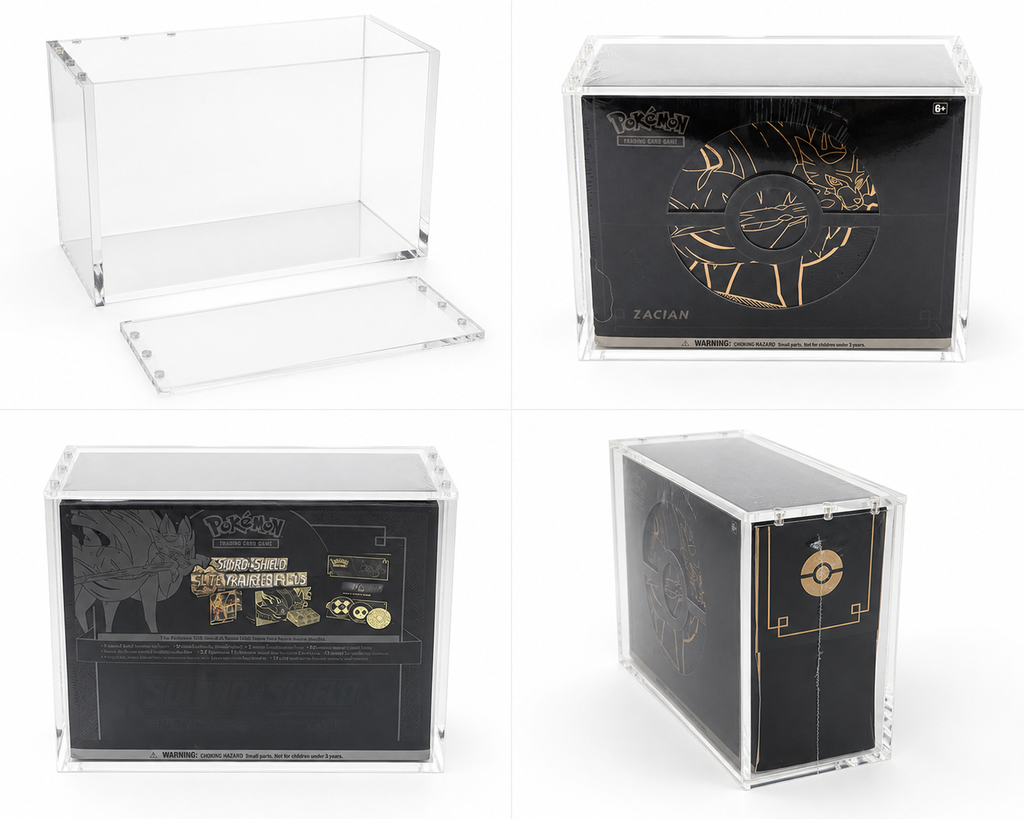Acrylic Display Case Compatible with Zacian & Zamazenta Oversized ETB  – UV Protected Case premium display case