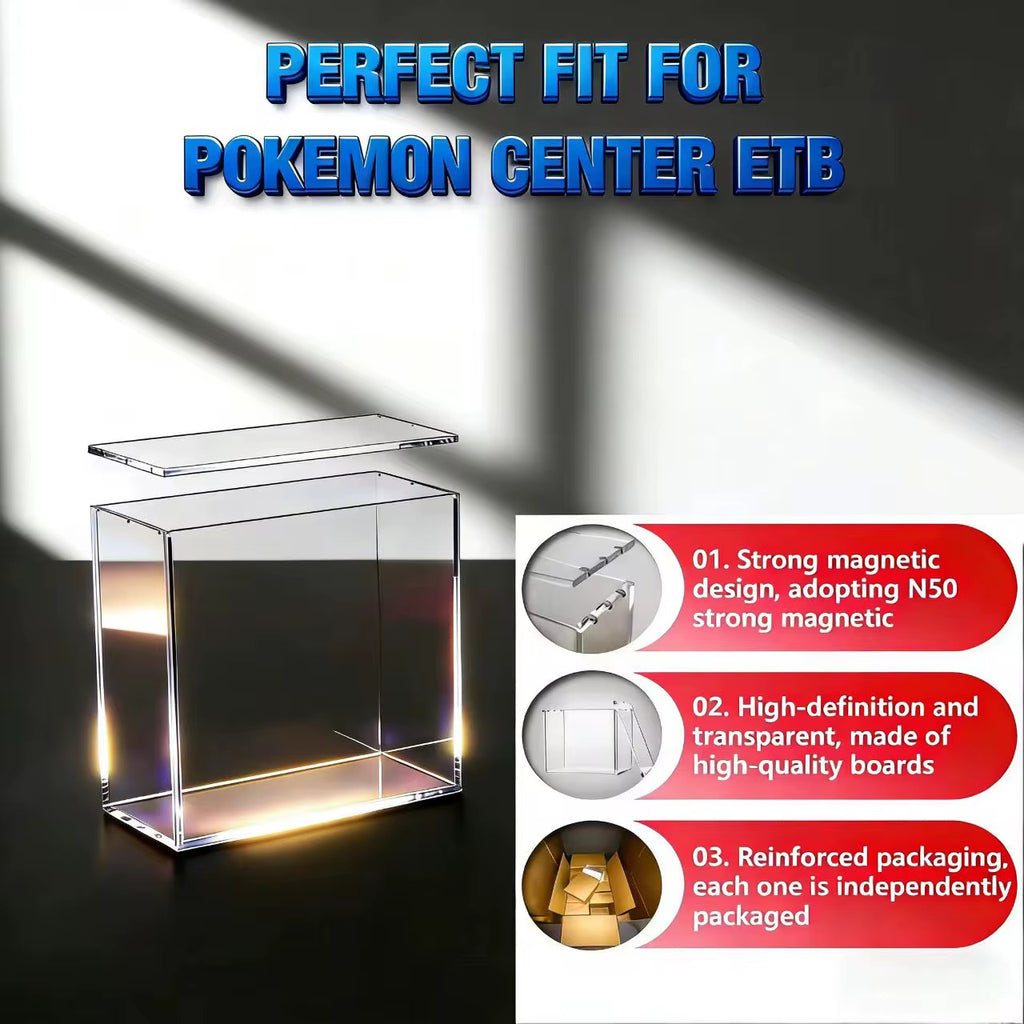 Acrylic Display Case Compatible with Celebrations Pokemon Center ETB – UV Protected Case