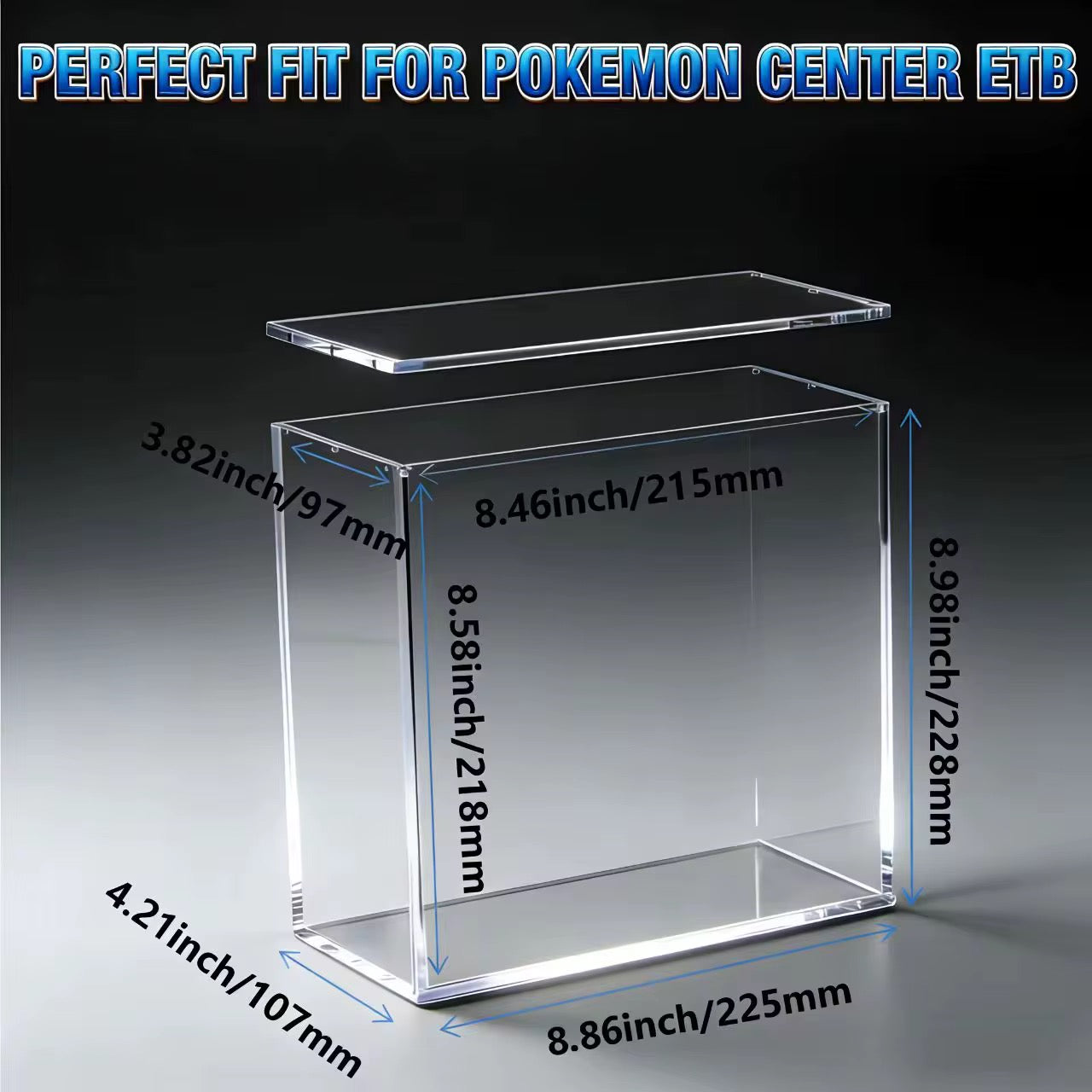 Acrylic Display Case Compatible with Celebrations Pokemon Center ETB – UV Protected Case